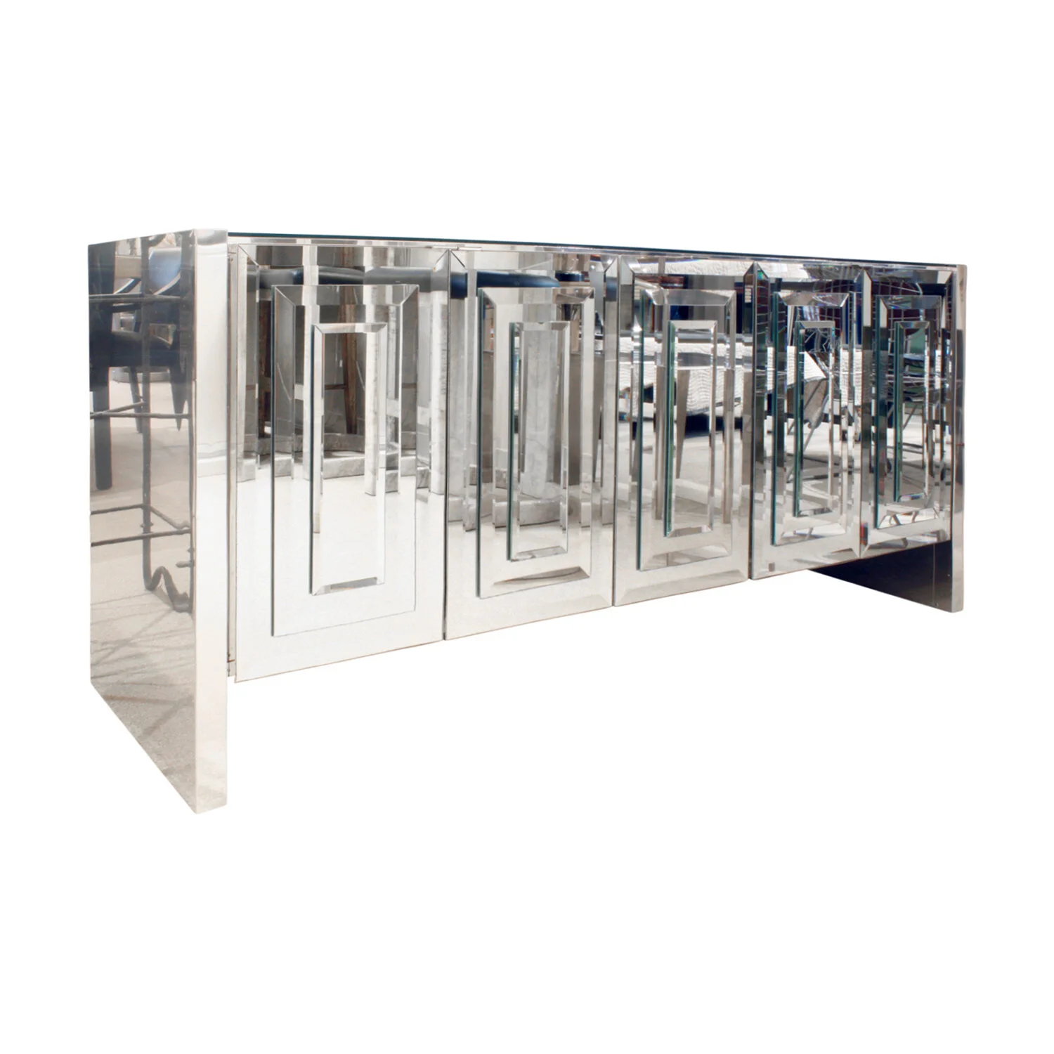 Ello 5 Door Mirrored Credenza 1970s - SOLD — Lobel Modern Art & Design